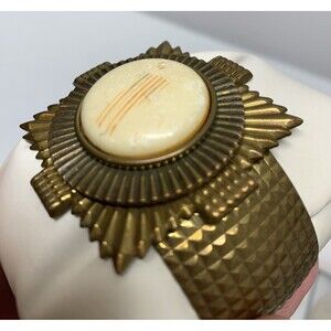 Vintage Jan Michaels San Francisco Brass Brutalist Cuff Bracelet Boho